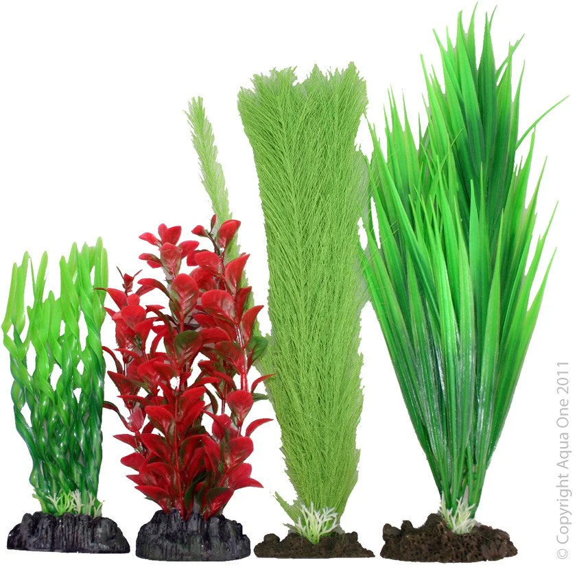 Aqua One Plastic Plants 4pk (24232)