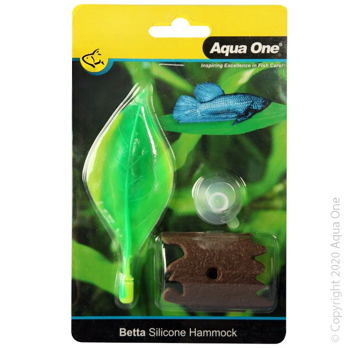 Aqua One Silicone Betta Hammock With Bark 4.5l X 12cm D (28452)