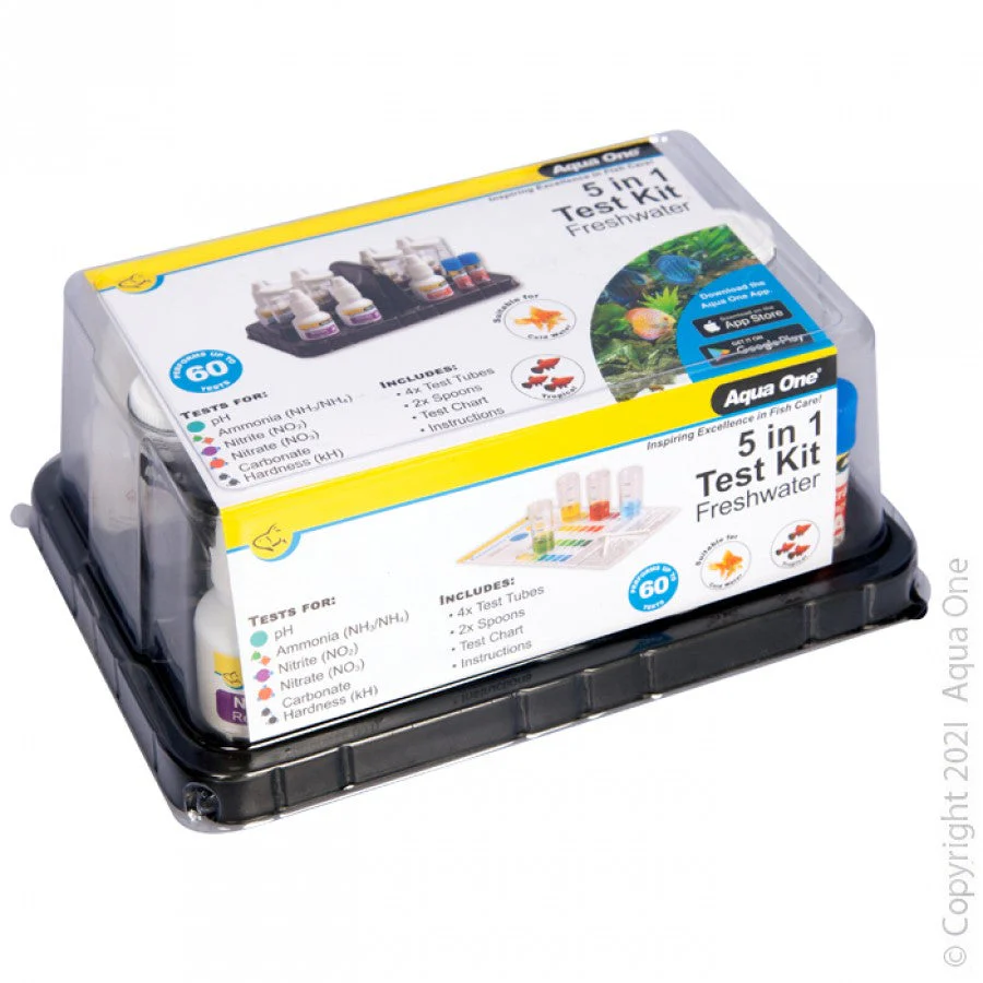 Aqua One Test Kit 5in1 Freshwater Ph Nh4 No2 No3 Kh (92061)