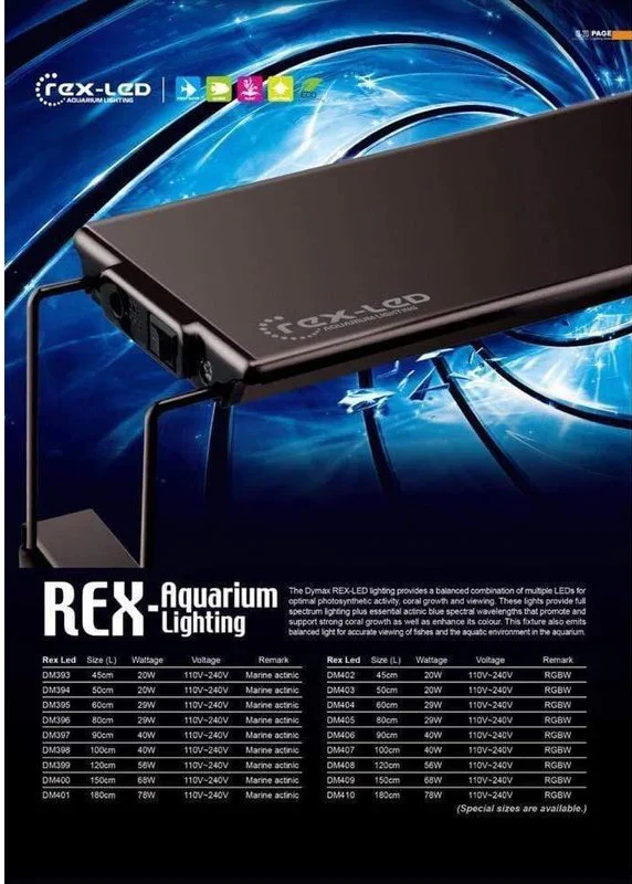 Dymax Rex-led Light 3ft/90cm Marine Actinic - 40w