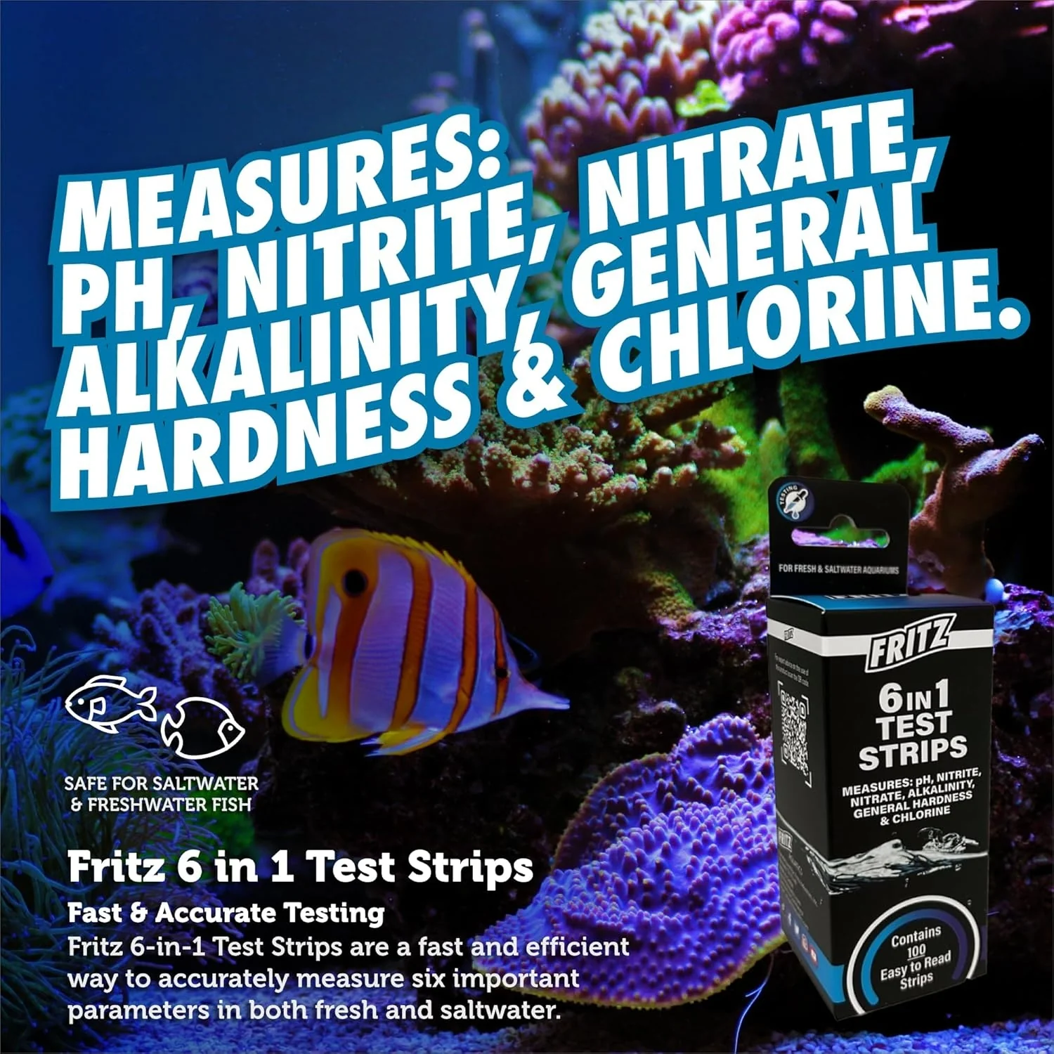 Fritz Aquatics 6 In 1 Test Strips 100 Count - Image 2