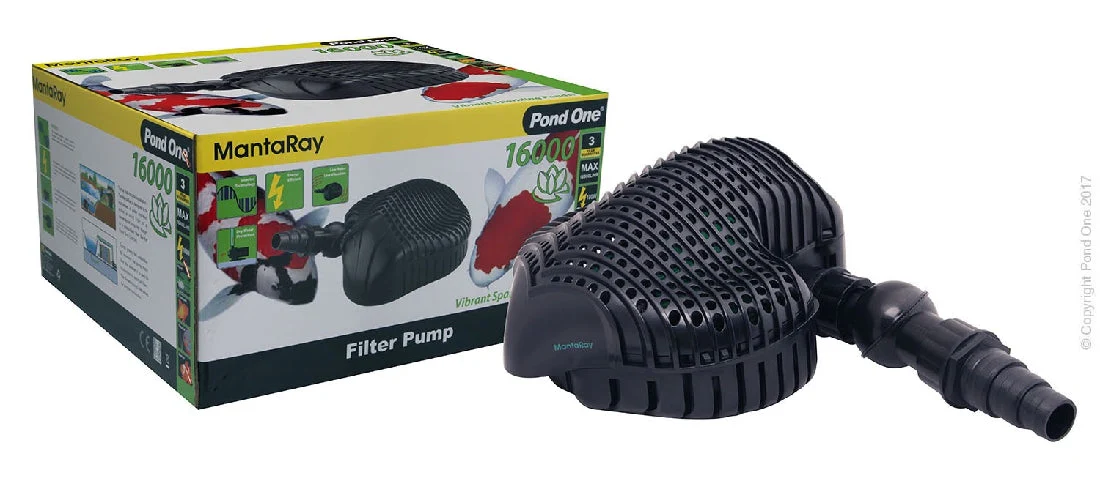 Pond One Mantaray 16000 Filter Pump 16000lh 6.5mh H 10m Cable